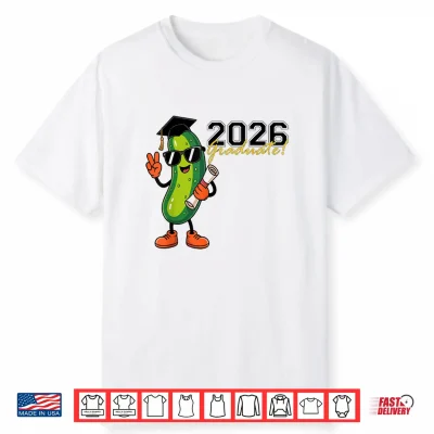 Funny Pickle 2026 Graduation Cartoon Design T Shirt