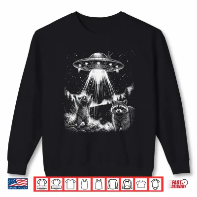 Sweatshirt Funny Alien Raccoon UFO Shirt