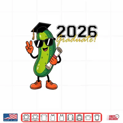 Design Funny Pickle 2026 Graduation Cartoon Design T Shirt