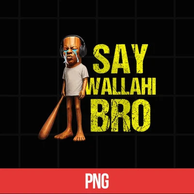Digital Funny Tung Tung Speed Brainrot Say Wallahi Bro Meme Shirt