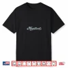 Magnificent Script Text Design Blue Silver Graphic Shirt