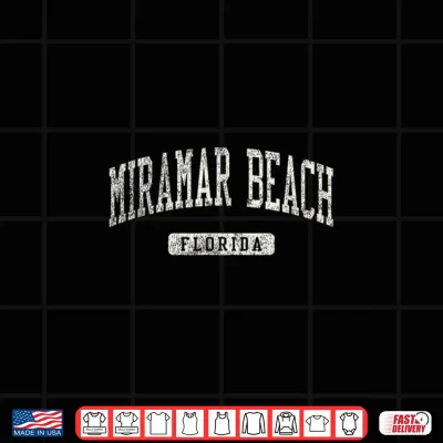 Design Miramar Beach FL Vintage Athletic Sports Design JG3 Shirt