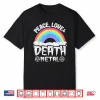 Punk Kids Band Metal Rainbow Retro Peace Love & Death Metal Shirt