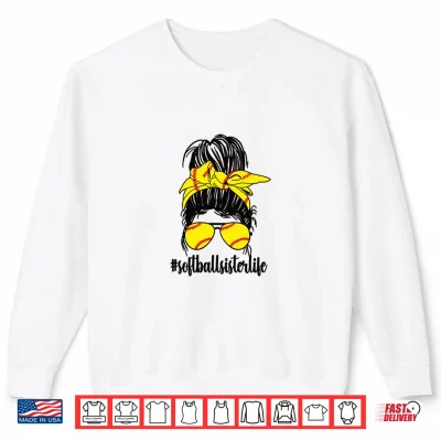 Sweatshirt Proud Softball Sister Of A Softball Player Sis Shirt