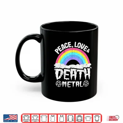 Mug Punk Kids Band Metal Rainbow Retro Peace Love Death Metal Shirt