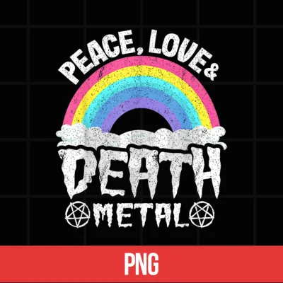 Digital Punk Kids Band Metal Rainbow Retro Peace Love Death Metal Shirt