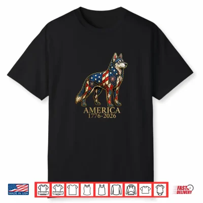 Siberian Husky Dog Mosaic America 1776 2026 4Th Of July Shirt