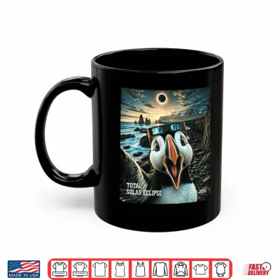 Mug Total Solar Eclipse Iceland Puffin Selfie August 12 2026 Shirt