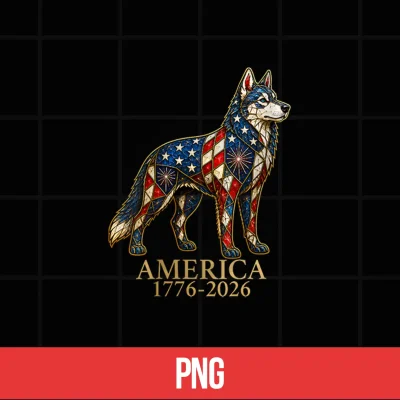 Digital Siberian Husky Dog Mosaic America 1776 2026 4th of July Shirt