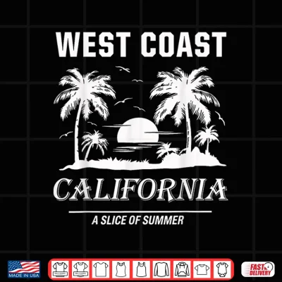 Design Vintage West Coast California Beach Summer Graphic Shirt