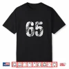 Baseball Softball Mom #65 Number 65 Distressed Laces White Shirt