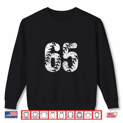 Sweatshirt Baseball Softball Mom 65 Number 65 Distressed Laces White Shirt