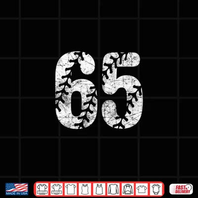 Design Baseball Softball Mom 65 Number 65 Distressed Laces White Shirt