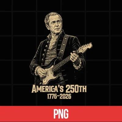 Digital George Bush Playing Guitar 4th July 250th Anniversary Shirt