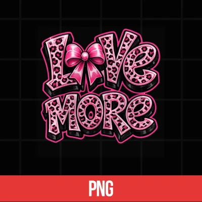 Digital Love More Leopard Print Bow Coquette Graffiti Aesthetic Shirt