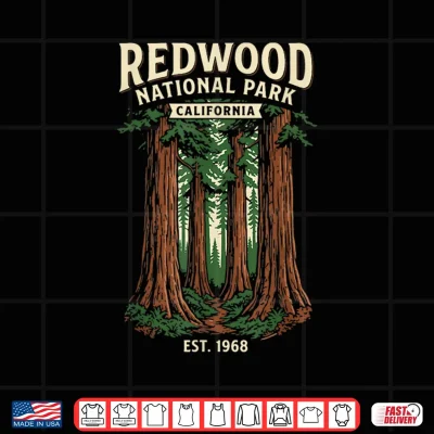 Design Redwood National Park California Vintage Design Shirt