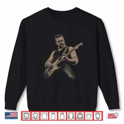 Sweatshirt Teddy Roosevelt Playing Guitar Patriotic American Rock Music Shirt