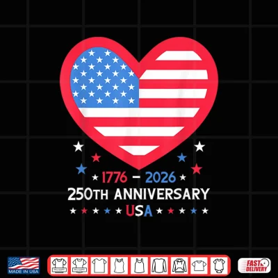 Design 250th Anniversary America American Flag Heart 250 Years USA Shirt