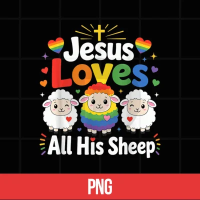 Digital Jesus Loves All His Sheep Rainbow Christian Faith LGBTQ Shirt