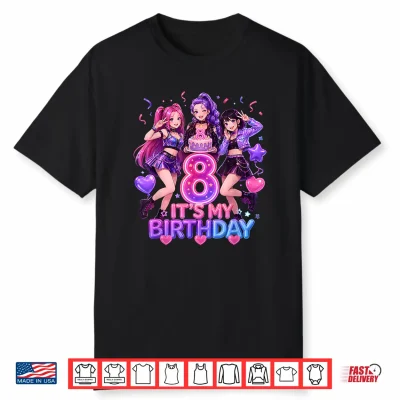 Kids It’S My 8Th K Pop Birthday Girl 8 Year Old K Pop Bday Shirt