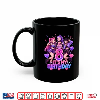 Mug Kids Its My 8th K Pop Birthday Girl 8 Year Old K Pop Bday Shirt