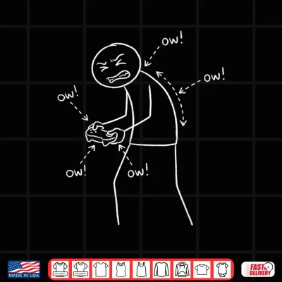 Design Ow Ow Ow Funny Stickman Humorous Chronic Pain Awareness Shirt
