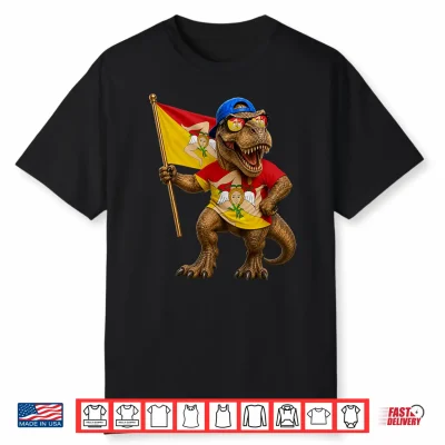 Sicilian Flag Dinosaur Roots T Rex Pride Sicily Performance Shirt