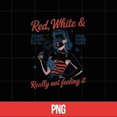 Digital Retro Vintage Red White and Not Really Feeling It Feminism Shirt