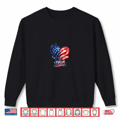 Sweatshirt USA Heart Love Shirt