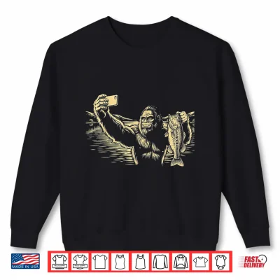 Sweatshirt Bigfoot Selfie With Fish Shirt