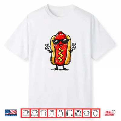 Hotdog Kawaii Sketch Hot Dogs Lover Food Teen Toddler Kid Shirt