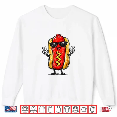 Sweatshirt Hotdog Kawaii Sketch Hot Dogs Lover Food Teen Toddler Kid Shirt