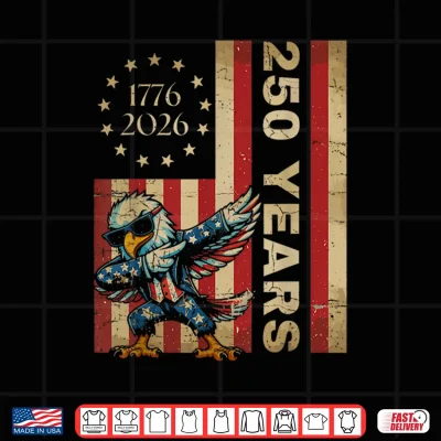 Design 250 Years Dab Dance Vintage USA Flag 4th of July 1776 2026 Shirt