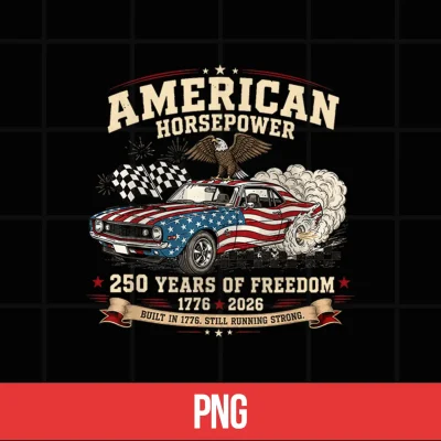 Digital American Horsepower 250 Years of Freedom Muscle Car Shirt