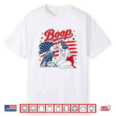 Boop Patriotic Pinup Girl Bald Eagle 4Th Of July Shirt
