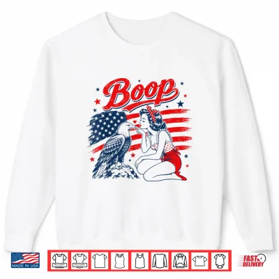 Sweatshirt Boop Patriotic Pinup Girl Bald Eagle 4th of July Shirt