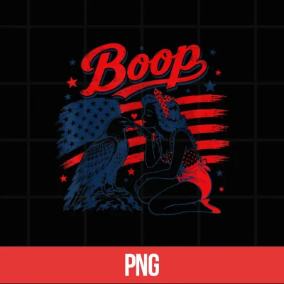 Digital Boop Patriotic Pinup Girl Bald Eagle 4th of July Shirt