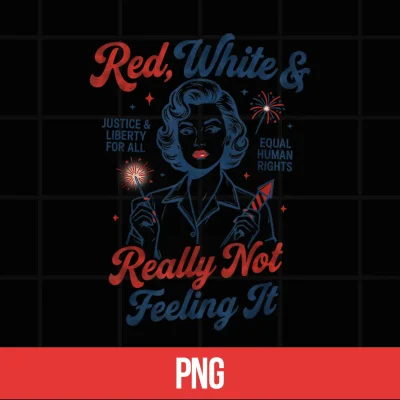 Digital Vintage Vintage Red White and Not Really Feeling It Feminism Shirt