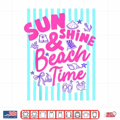 Design Sunshine Beach Time Summertime Graphic Shirt