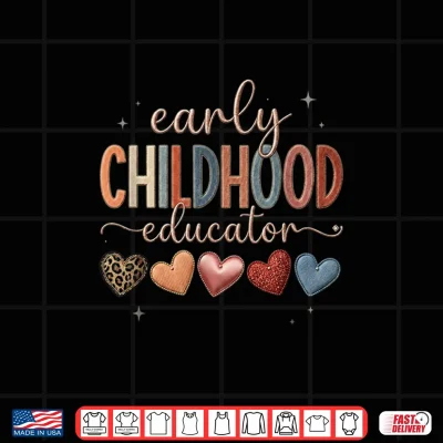 Design Early Childhood Educator Hearts Teaching Love Design Shirt