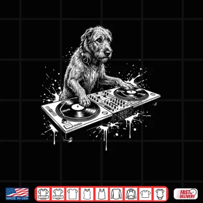 Design Irish Wolfhound DJ Dog Lover Graphic Performance Shirt