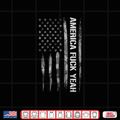 Design Patriotic America Fuck Yeah American Flag Quotes Shirt
