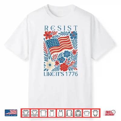 Vintage Boho Floral Subtle Resist Like It’S 1776 250 Years Shirt