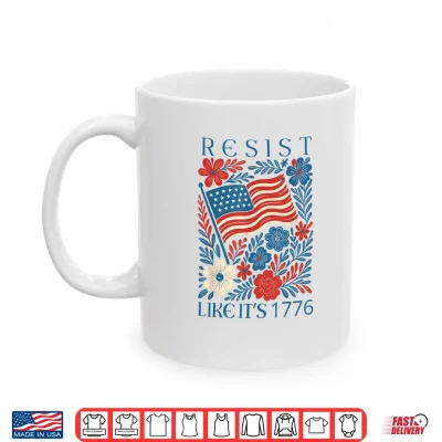 Mug Vintage Boho Floral Subtle Resist Like Its 1776 250 Years Shirt