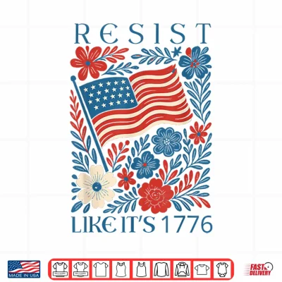 Design Vintage Boho Floral Subtle Resist Like Its 1776 250 Years Shirt