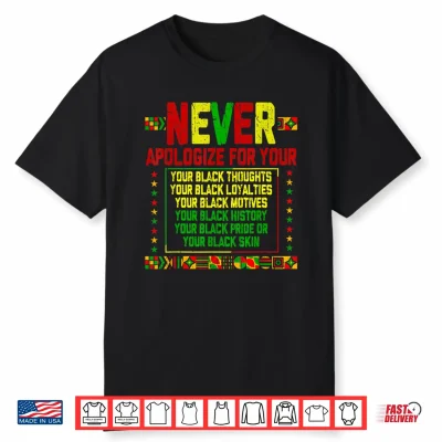 Don’T Apologize For Your Blackness Juneteenth Afro African Shirt