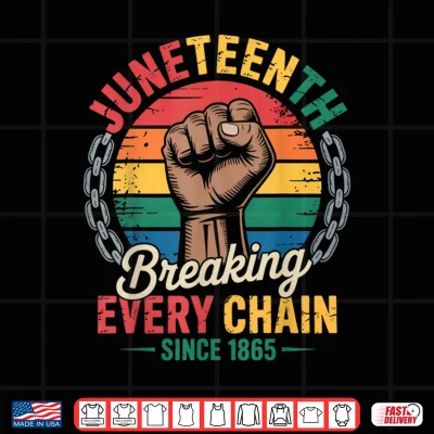 Design Breaking Every Chain Since 1865 Black Juneteenth Shirt