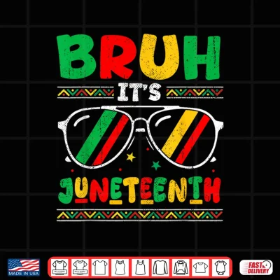Design Bruh Its Juneteenth 1865 African American Boys Girls Kids Shirt