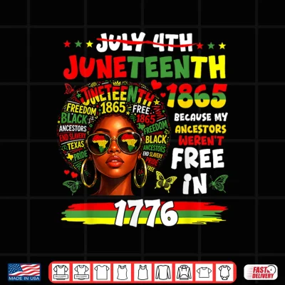 Design Juneteenth 1865 Afro African American 4th of July Men Women Shirt