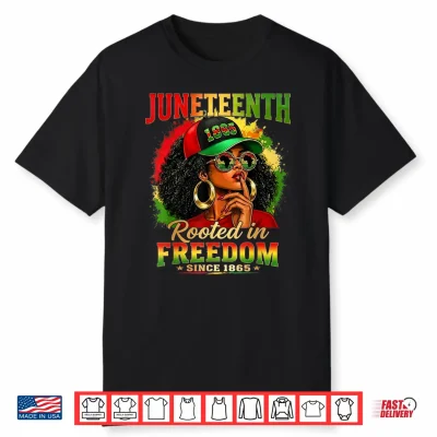 Juneteenth Black Women Girls Rooted In Freedom1865 Afro Shirt
